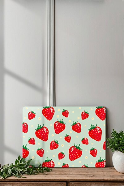 Floral Strawberry Patterned | Tempered Glass Cutting Board - Glass Cutting Board 30*40 Cm