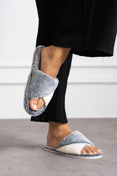 Moda Frato Modafrato BELLA - Χειμερινές παντόφλες σταυρού, γυναικείες παντόφλες εσωτερικού χώρου Silent Bottom