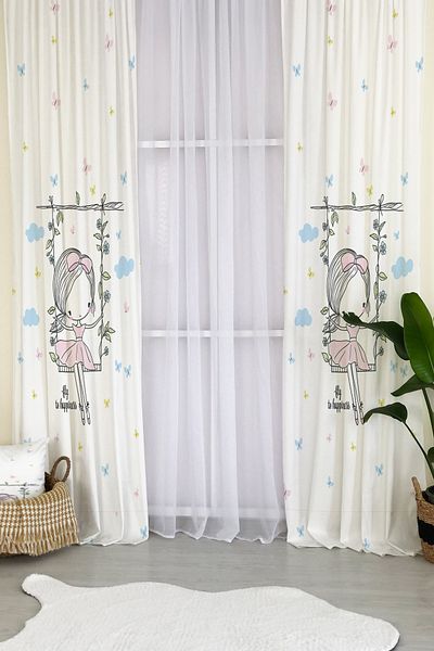 Lolla Evmila Children's Room Patterned Background Curtain