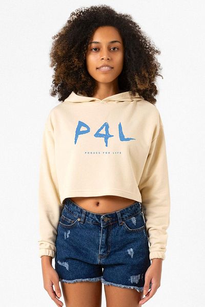 Tshirthane Outer Banks P4L - Beige Women's Crop Hoodie