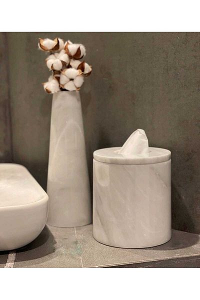 Sümeyra Marble Art علبة مناديل رخامية - حامل مناديل رخامية