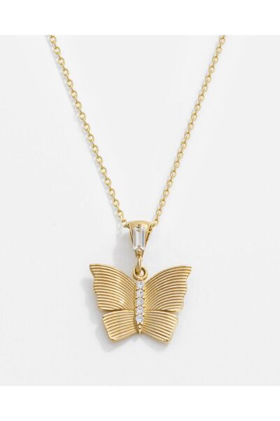 MEKS JEWELS 14 Ayar Altın Kelebek Kolye