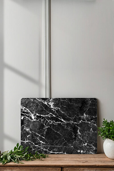 Ortakçı Design Siyah Mermer Desenli | Temperli Cam Kesme Tahtası - Cam Kesme Tablası 20*30 Cm