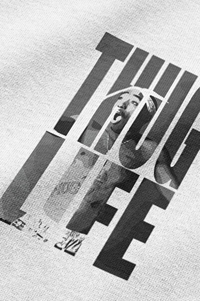 Overoz Thug Life Tupac 2Pac Rap Printed Semi Oversize T-Shirt 1170