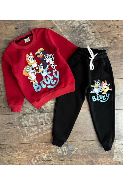 SÜSLÜ KİDS Bluey Printed Boy's 3-String Raised Bottom Top Set