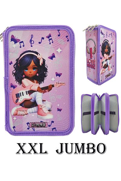Limmy Μουσική μολυβοθήκη XL Jumbo Girl - 3 θήκες, Organizer κιθάρας, μωβ