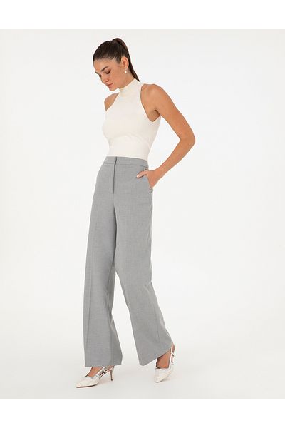 Pierre Cardin Gray Palazzo Fabric Trousers 50302508 -Vr024