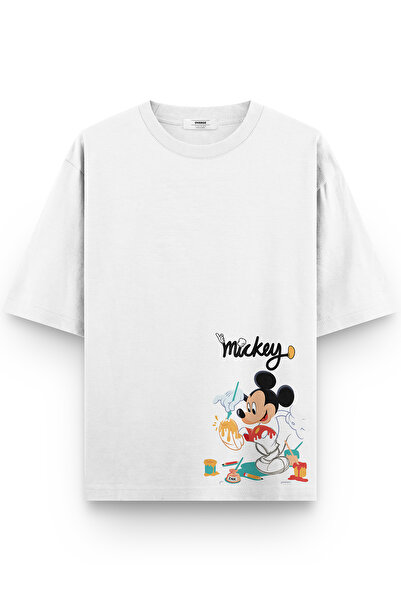 Overoz με τύπωμα Ημι-oversized Λευκό μπλουζάκι 1165