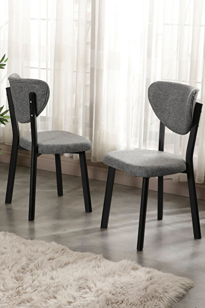 VIANEM Keten Elma Mutfak Masa Takımı 4 Sandalyeli Salon Yemek Masa Takımı Koyu Ceviz