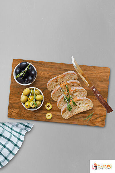 Ortakçı Design Ahşap Desenli-19 | Temperli Cam Kesme Tahtası - Cam Kesme Tablası 20*30 Cm