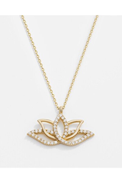 MEKS JEWELS 14 Ayar Altın Lotus Kolye