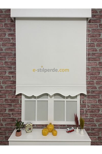 IŞILTI Perde Sistemleri Luxury Roller Blinds Ecru (Slice Skirt)