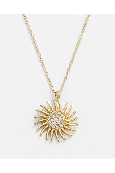 MEKS JEWELS 14 Ayar Altın Güneş Kolye
