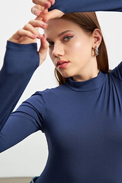 Bipantolon Γυναικείο Κρεμ Navy Blue 2-Pece Body με λεπτομέρεια στα δάχτυλα