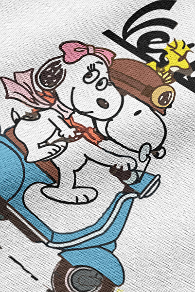 Overoz Vespa Motor Snoopy з принтом, напів-оверсайз футболка 1145