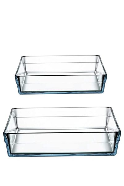 Paşabahçe Borcam Premium Square Tray Set 4100Cc and 2400Cc 59314-59304 Orjin. It's Boxed