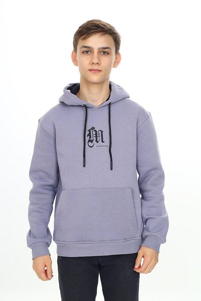 RAPAPA 10-14 Years Boy Sweat Sweatshirt - Hoodie, 3 Thread Raster, Gray 10044