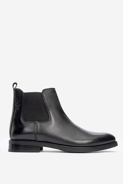 MARCOMEN Men's Classic Chelsea Boots Real Leather Mc 12275 Black