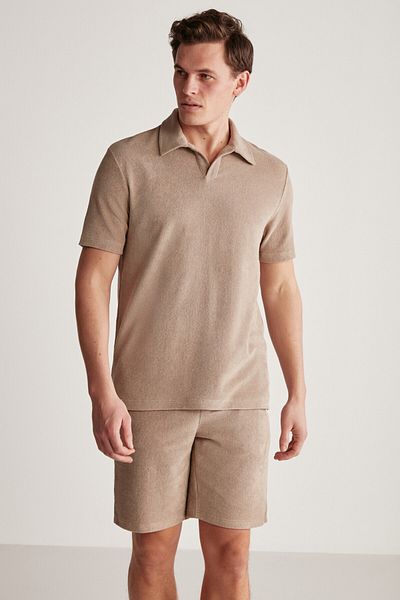 GRIMELANGE Tylor Men's Towel Regular Brown Shorts