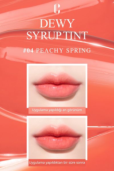 CLIO Clio Dewy Syrup Tint - Luminous Colors, Moisturizing, Long-Lasting (04 Peachy Spring)