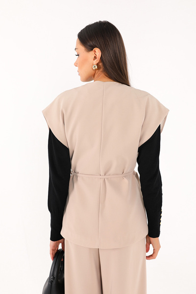 Melike Tatar Stone Crepe Vest 32-2244