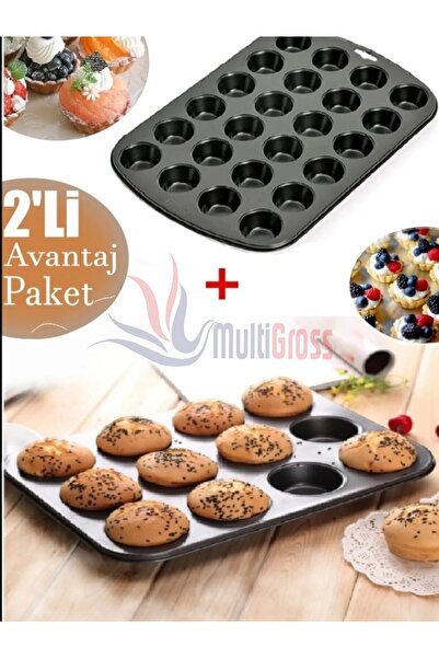 Multiamo 24'lü Ve 12'li Muffin Cupcake Kapsüllü Muffin Kalıbı Yüksek Kaliteli...