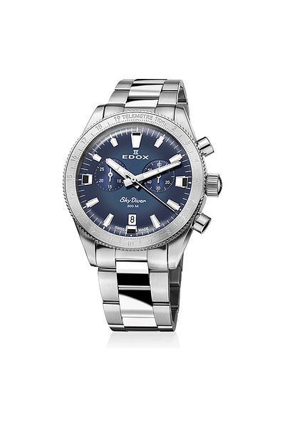 Edox 10116-3-Buıdn ساعة يد رجالية باللون الرمادي