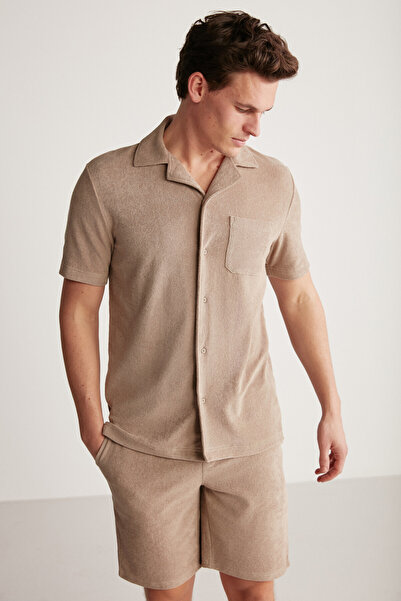 GRIMELANGE Tylor Men's Towel Regular Brown Shorts