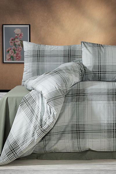 Nazik Home Set cuvertură de pilota din 4 piese, 100% bumbac, în carouri Sonic