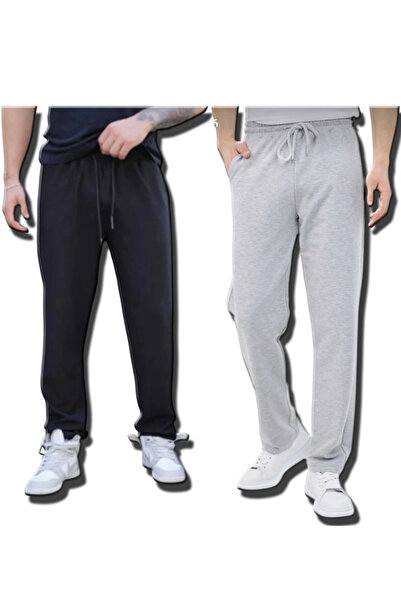 yx yustex sport Pantaloni de trening pentru bărbați, negri și gri, cu picior ...