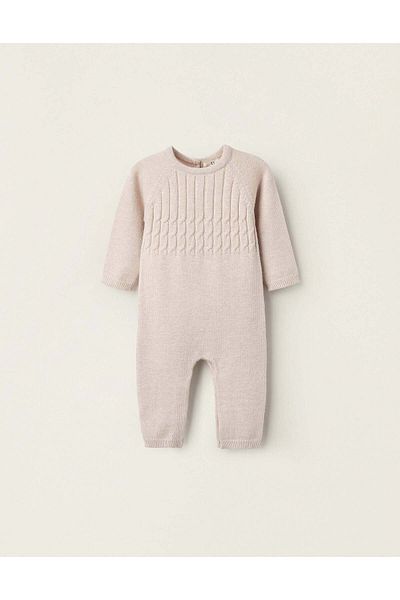 Ziddy KNITTED JUMPSUIT FOR BABY BOYS BEIGE