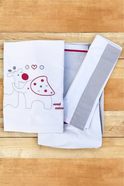 İpekçe Home Pure Baby 100% Cotton Boxed 3 Piece Embroidered Baby Duvet Cover Set