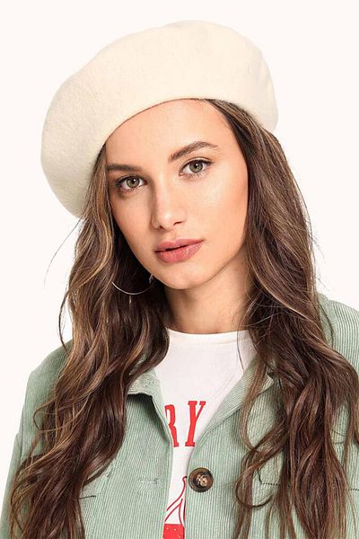 BAHELS Ecru French Painter Felt Beret Hat