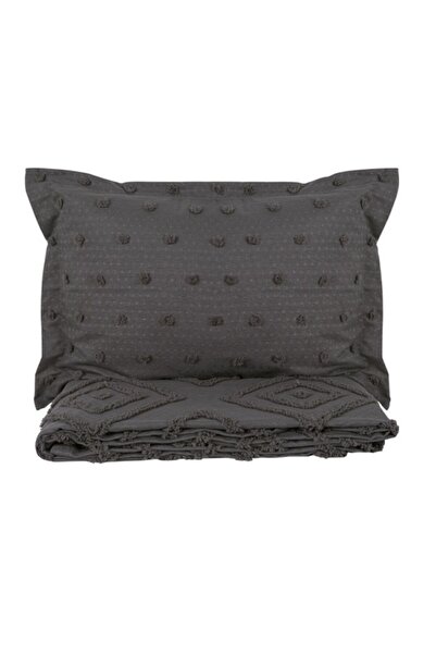 Almila Mellow Gri Yatak Örtüsü Seti Tek Kişilik (180X240 CM)