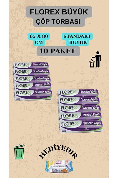 Florex   Standard Large Size (65X80Cm) Trash Bag X 10 Rolls 100 Pieces