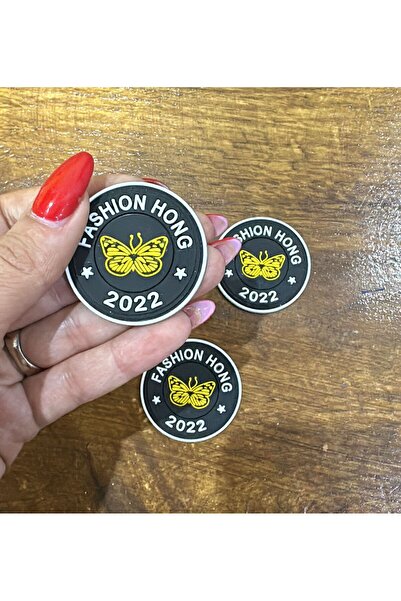 Gönülden Tasarım Жовтий силіконовий набір емблем з метеликом 4x4 см - 3 ШТУКИ