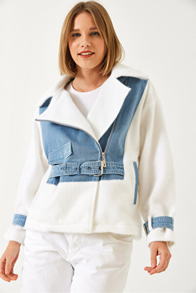 Bianco Lucci Kadın Kolları ve Beli Kemerli Tay Tüylü Mont 8323 60261091