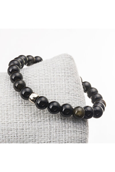 LADIN DOGALTAŞ Golden Obsidian Stone Bracelet-8 mm