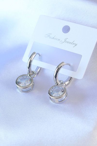 Skygo Silver Color Zircon Stone Brass Women's Earrings - TJ-BKP7504