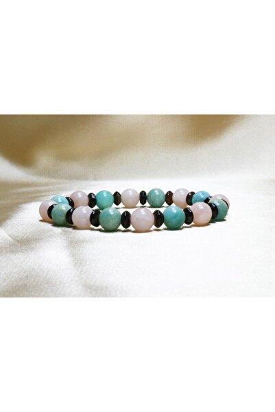 LADIN DOGALTAŞ Pink Quartz - Amazonite - Agate Stone Bracelet