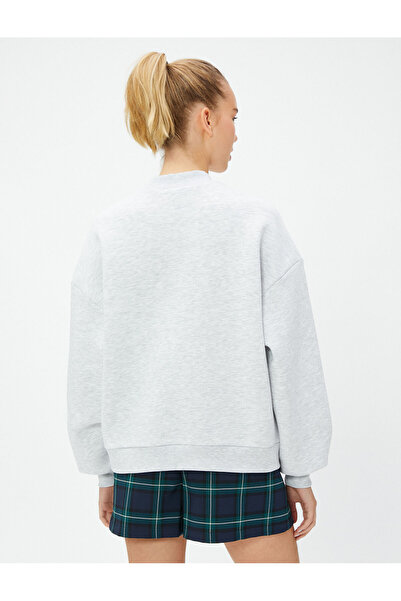 Koton Vysokoškolská mikina se zvýšeným potiskem - Crew Neck, Dlouhý rukáv