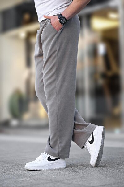 Madmext Boyalı Gri Rahat Kesim Dokulu Erkek Eşofman Altı E6557