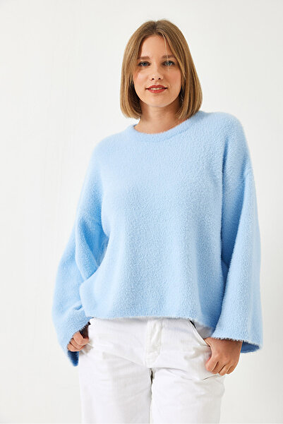 Bianco Lucci Pulover moale supradimensionat cu barbă cu mânecă largă pentru femei 60261119