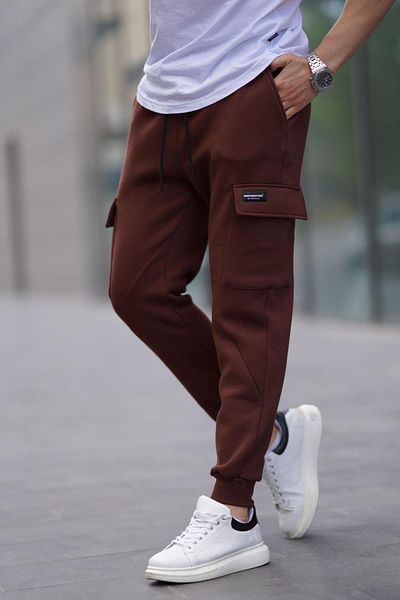 Madmext Мъжки спортен панталон Bitter Brown Cargo Pocket 6526