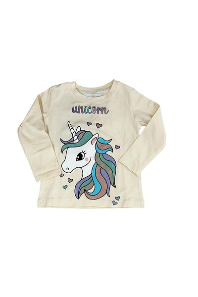 2Friends Shiny Unicorn Printed Tshirt Purple Ribbed Tights Set