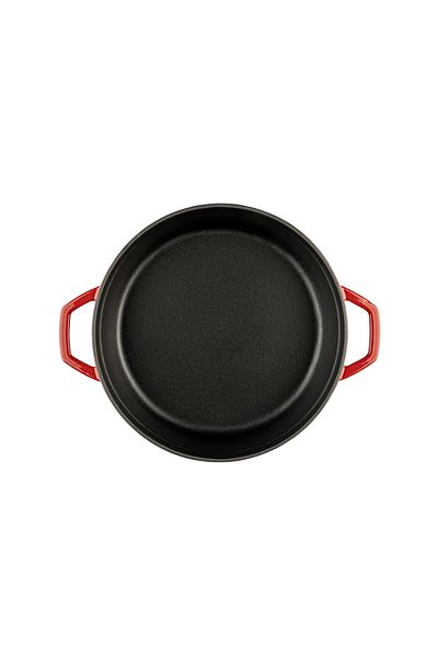HOSSE 28cm Red Cast Iron Short Pot