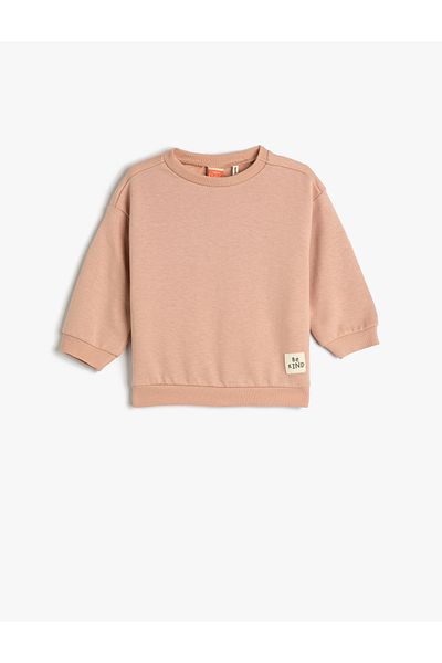Koton Long Sleeve Floral Printed - Crew Neck Raised Cotton Sweatshirt