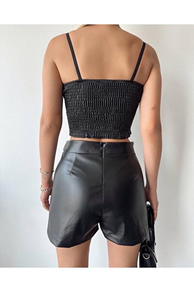 MuzipTekstil Deri Mini Şort