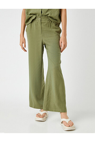 Koton Dámské khaki kalhoty 2SAK40002PW