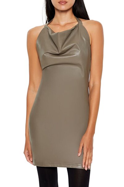 Forever 21 Suni Deri Mini Elbise